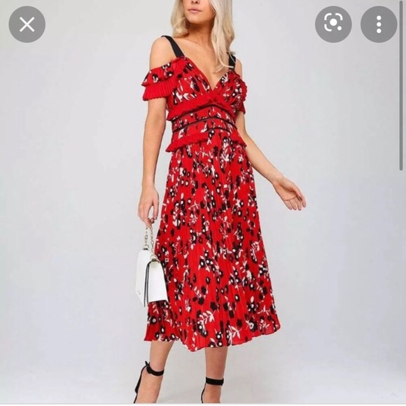 LEA COLLECTION CLASSIC Cold Shoulder Floral Dress - Picture 1 of 13